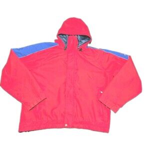 Northface Vintage 90s Gore-Tex Rain Jacket Shell Red Blue Hooded Gorpcore Mens L